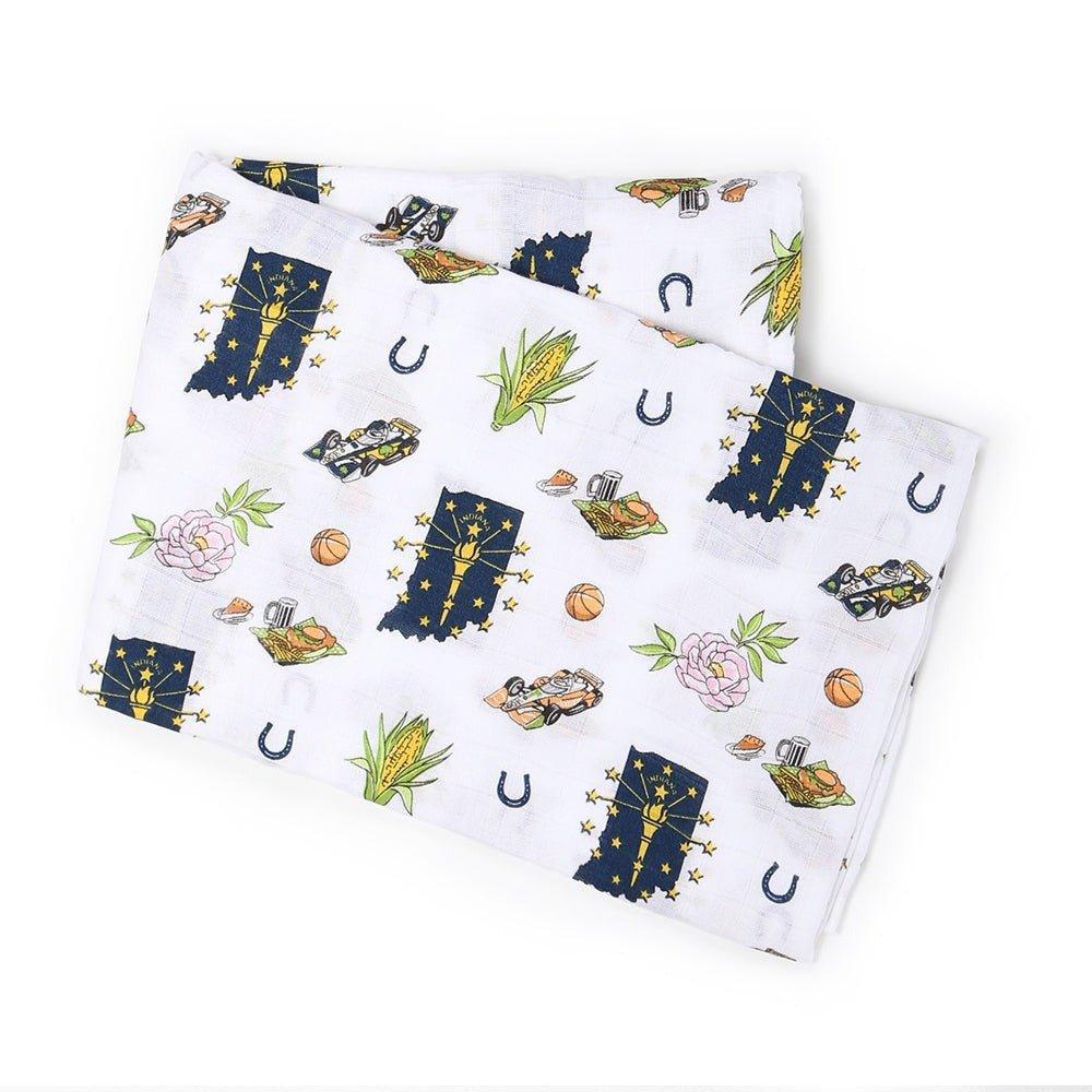 Indiana Baby Muslin Swaddle Receiving Blanket