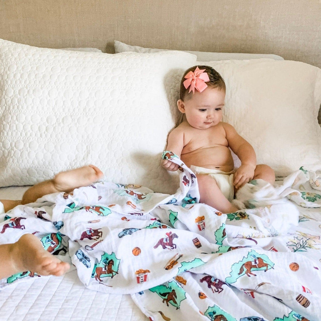 Kentucky Baby Muslin Swaddle Receiving Blanket