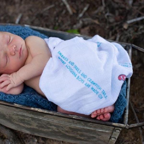 Louisiana Baby Boy Baby Muslin Swaddle Receiving Blanket