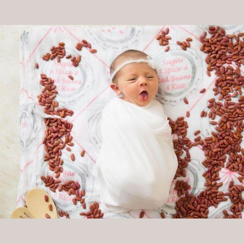 Louisiana Baby Girl Muslin Swaddle Receiving Blanket