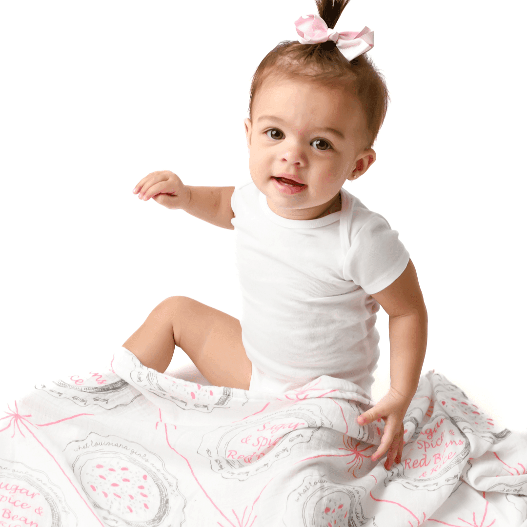 Louisiana Baby Girl Muslin Swaddle Receiving Blanket