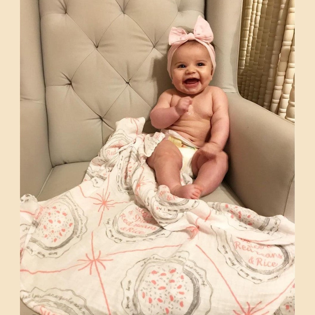 Louisiana Baby Girl Muslin Swaddle Receiving Blanket