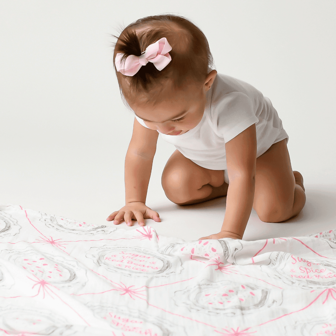 Louisiana Baby Girl Muslin Swaddle Receiving Blanket