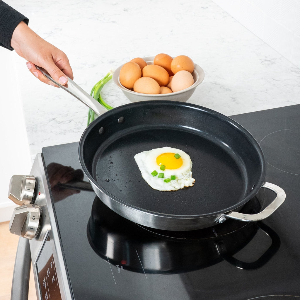 Maestro Frying Pan — 5 - Ply Stainless, Nonstick - Alva Cookware