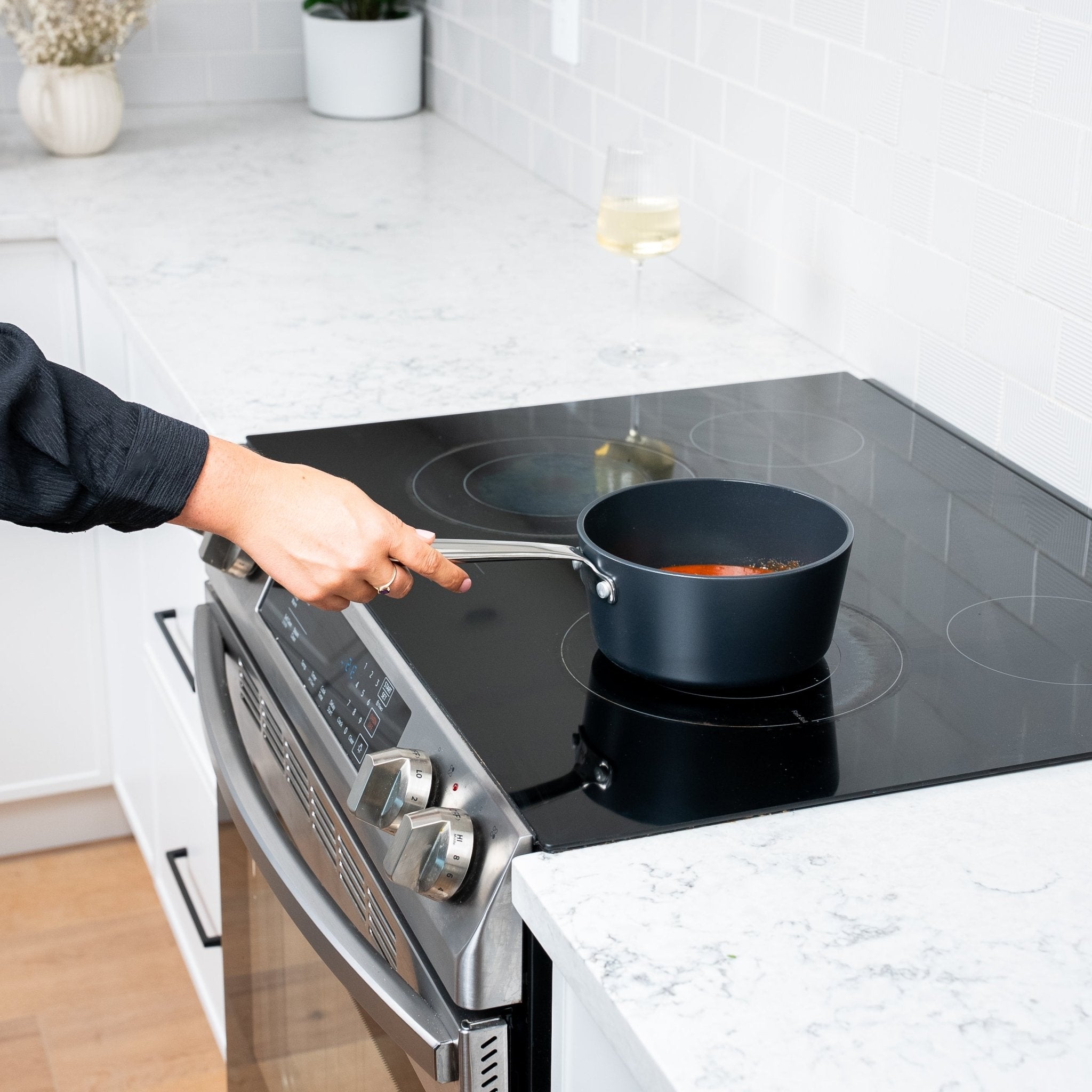 Maestro Saucepan with Lid — 2 QT. Nonstick - Alva Cookware