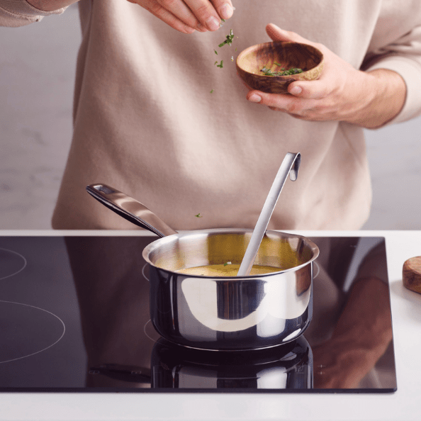 Maestro Stainless Steel Saucepan with Lid - 1.7 Qt. - Alva Cookware