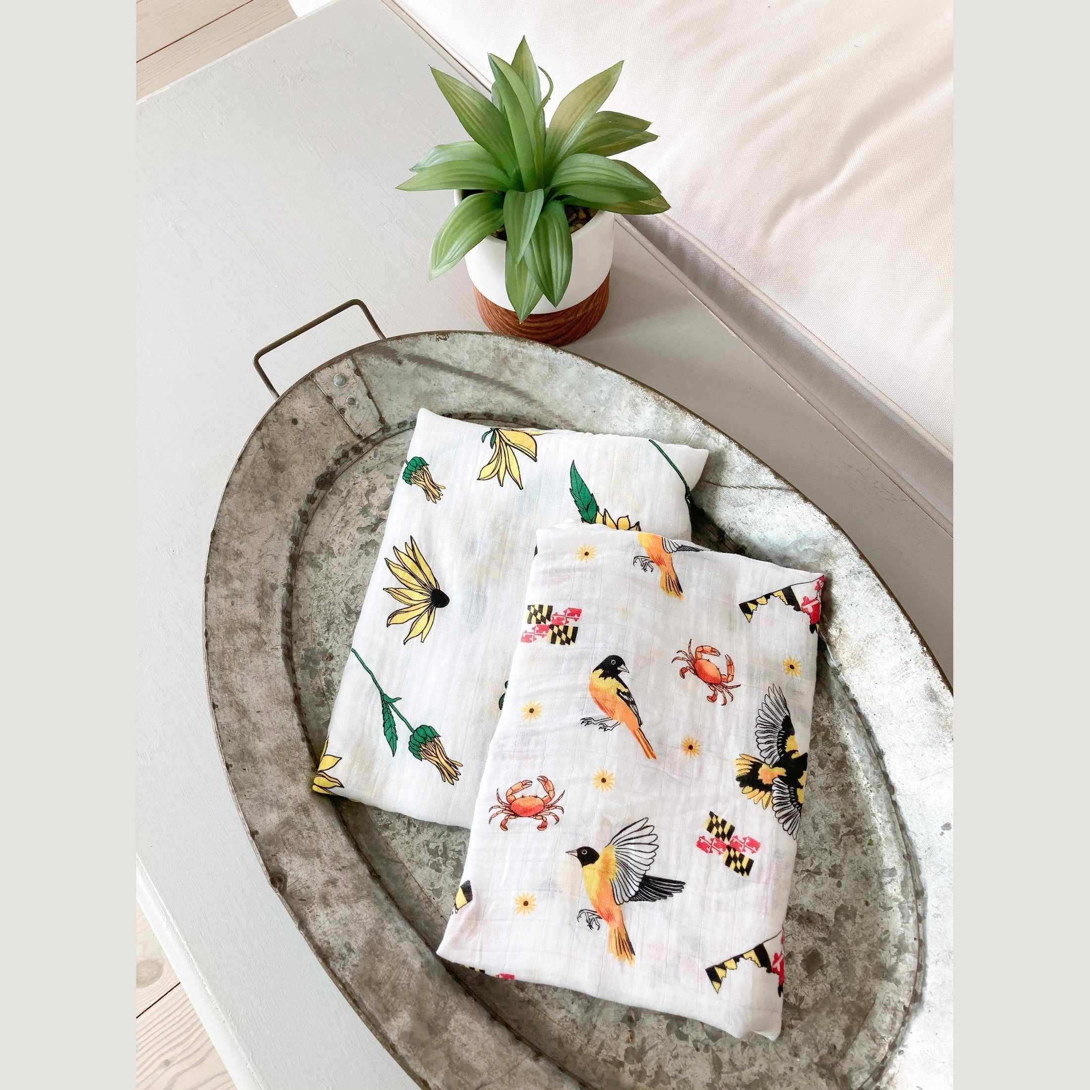 Maryland Baby Muslin Swaddle Receiving Blanket