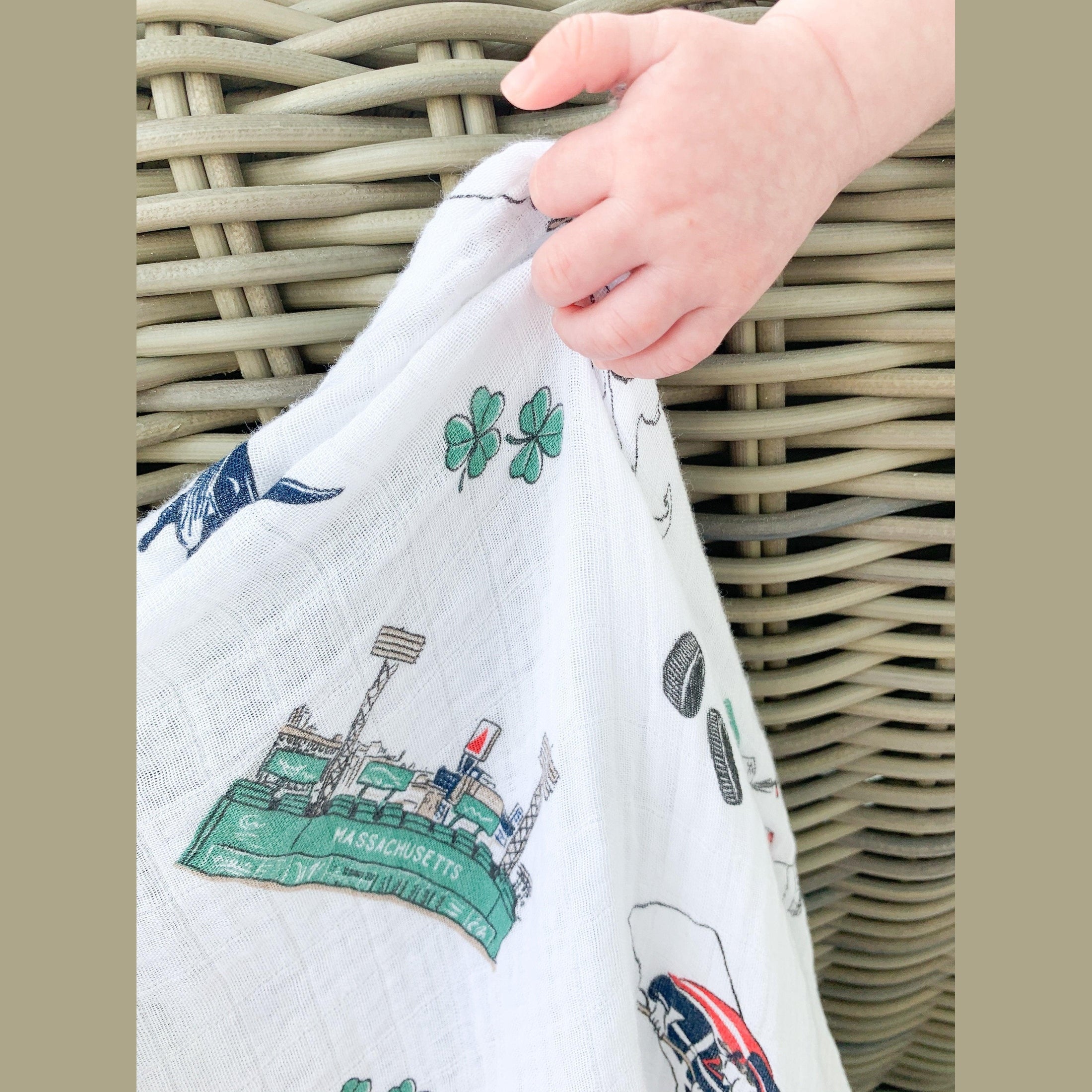Massachusetts Baby Muslin Swaddle Receiving Blanket