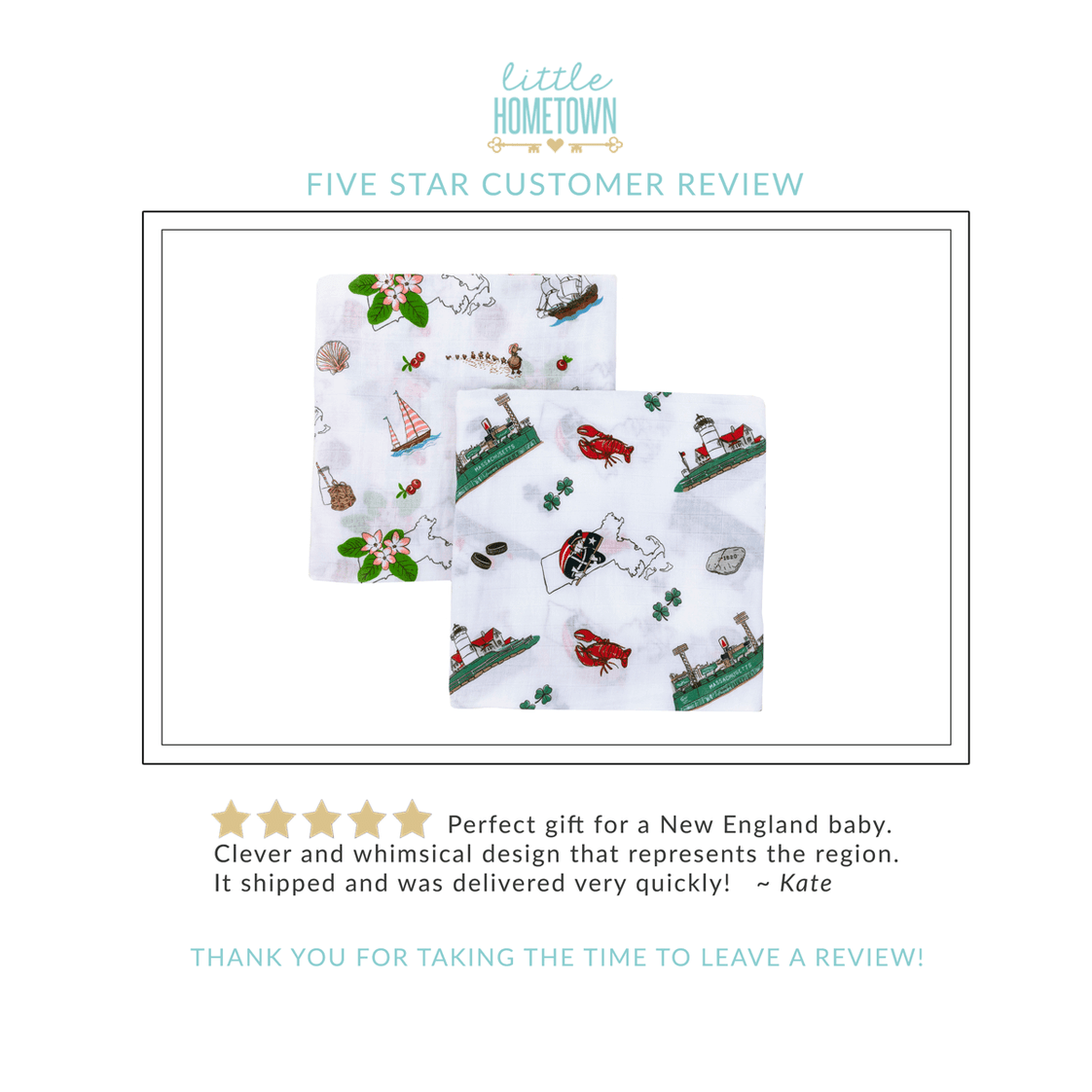Massachusetts Baby Muslin Swaddle Receiving Blanket