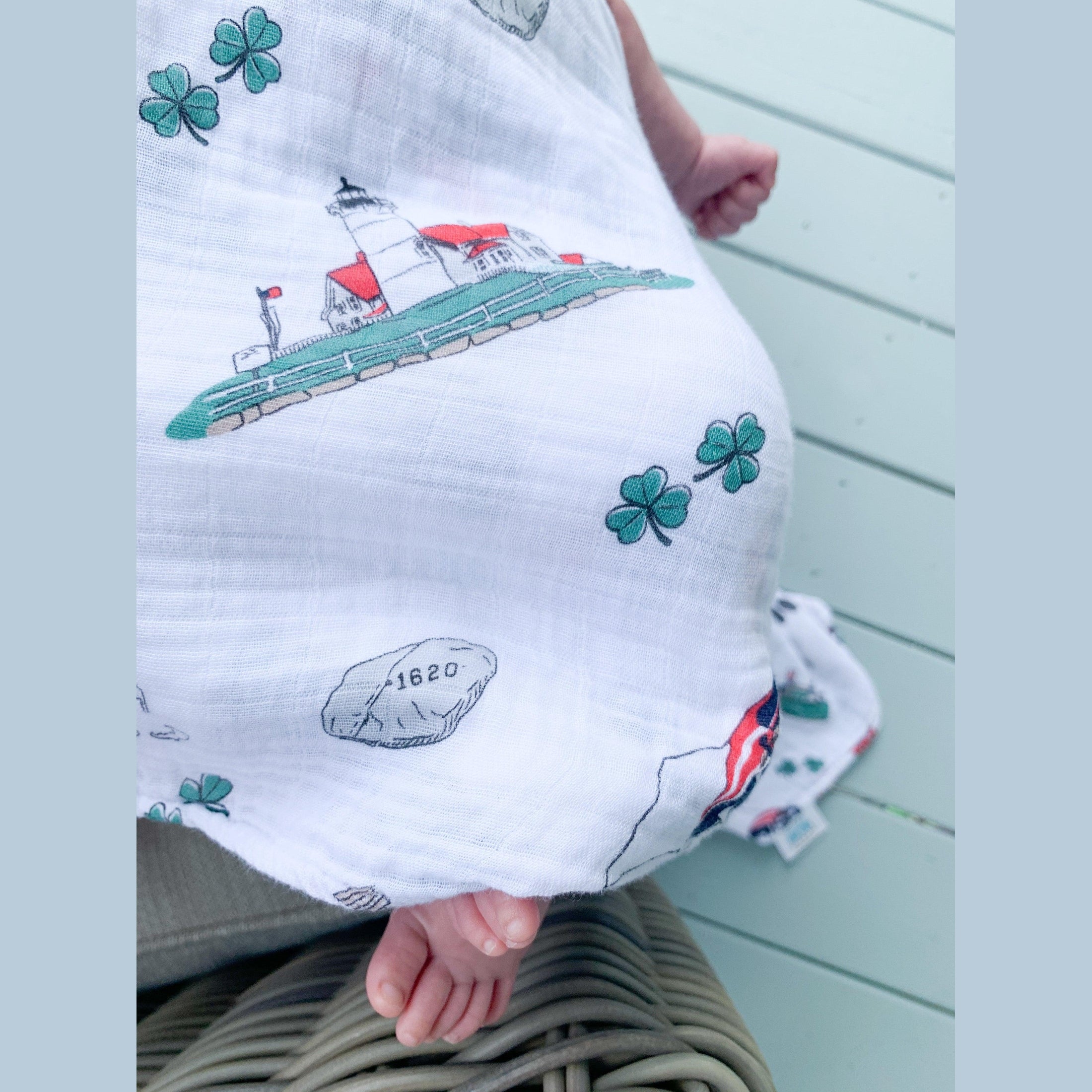 Massachusetts Baby Muslin Swaddle Receiving Blanket