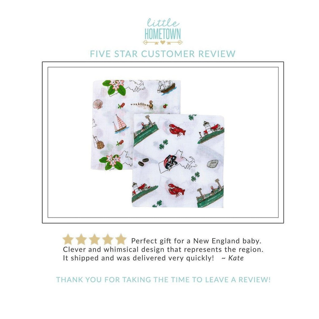 Massachusetts Floral Muslin Swaddle Receiving Blanket