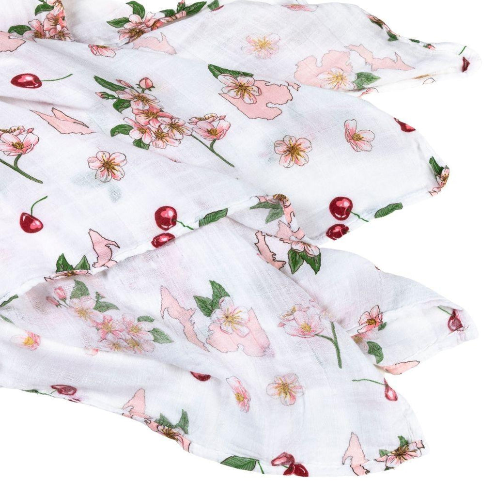 Michigan Baby Muslin Swaddle Receiving Blanket (Floral)