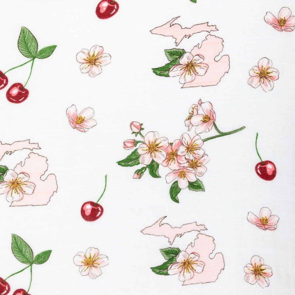 Michigan Baby Muslin Swaddle Receiving Blanket (Floral)