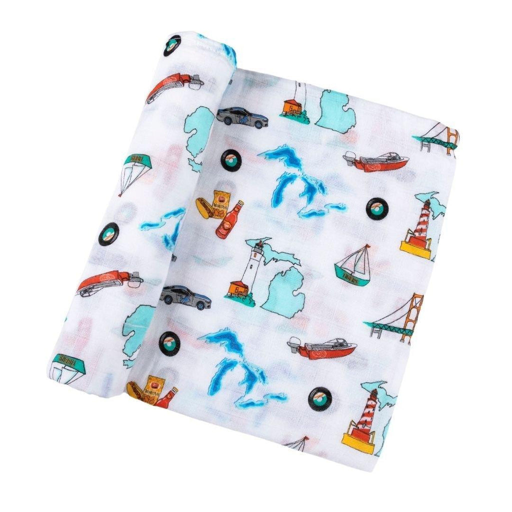 Michigan Baby Muslin Swaddle Receiving Blanket