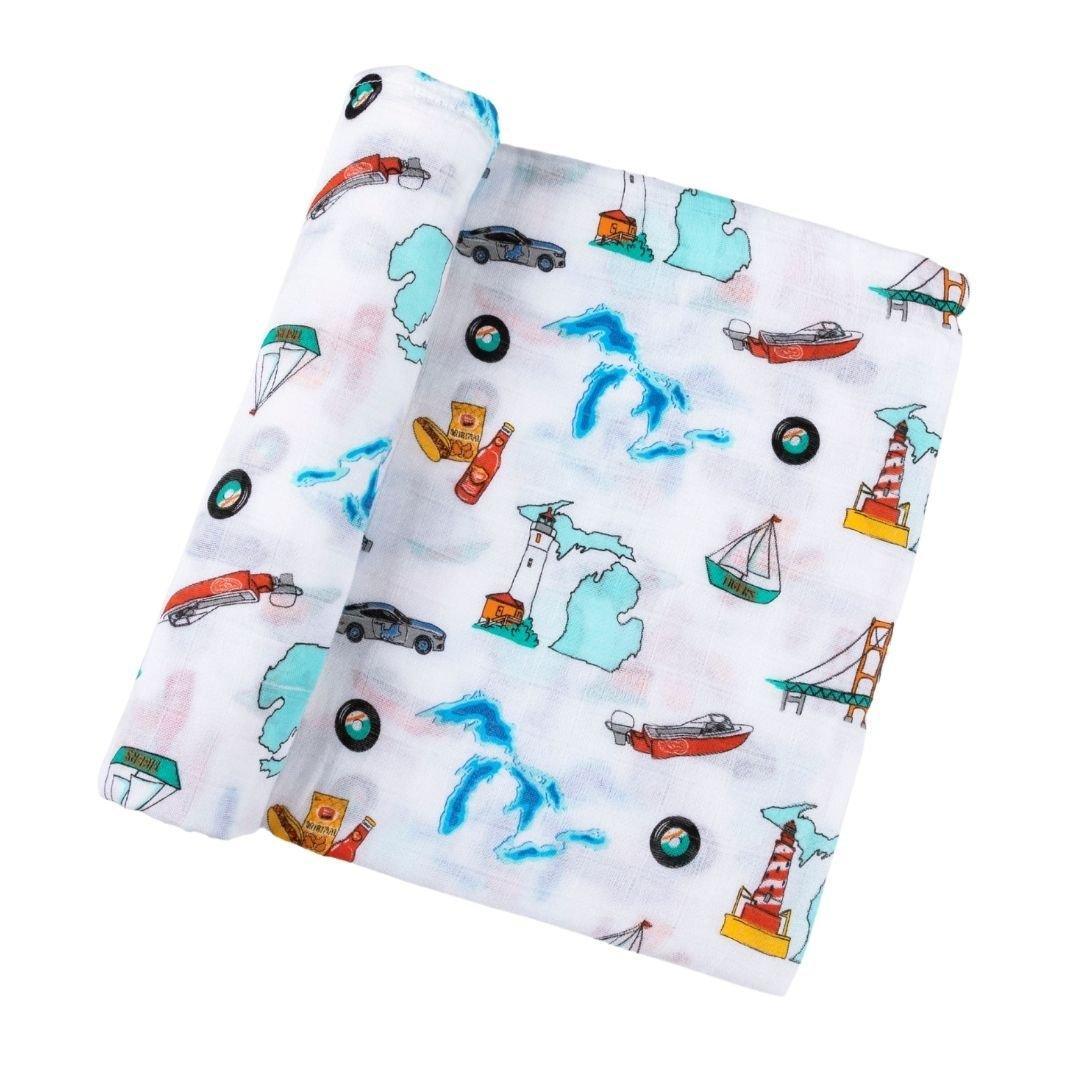Michigan Baby Muslin Swaddle Receiving Blanket