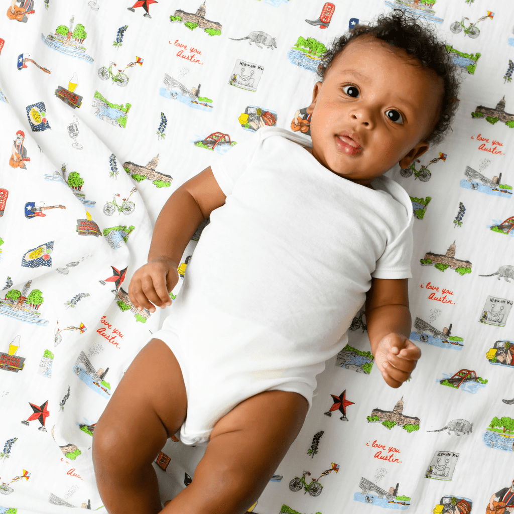 Muslin Swaddle Baby Blanket: Austin