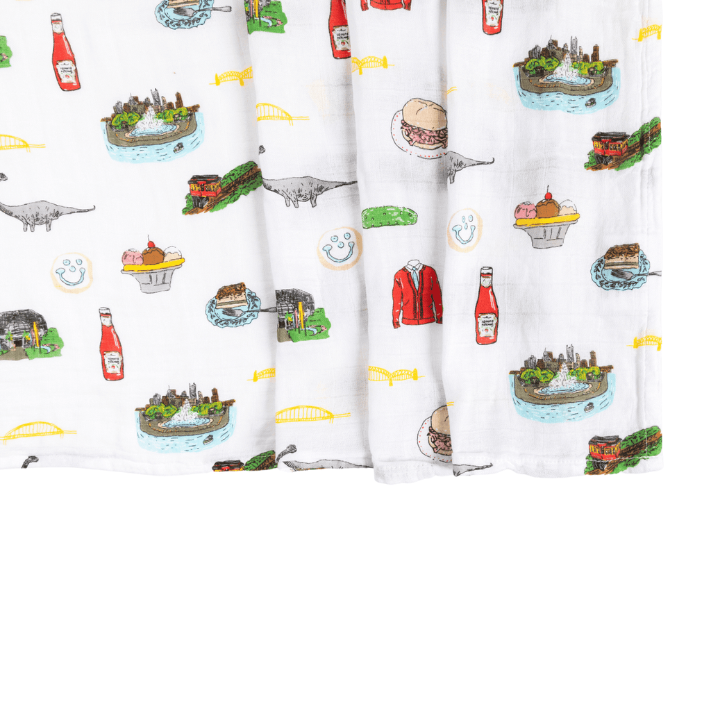 Muslin Swaddle Baby Blanket: Pittsburgh