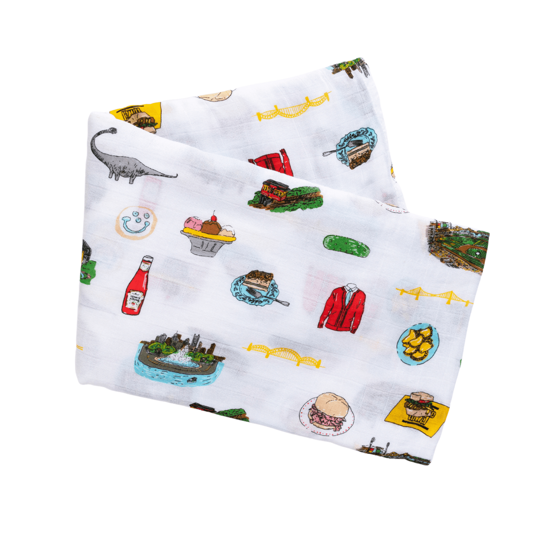 Muslin Swaddle Baby Blanket: Pittsburgh