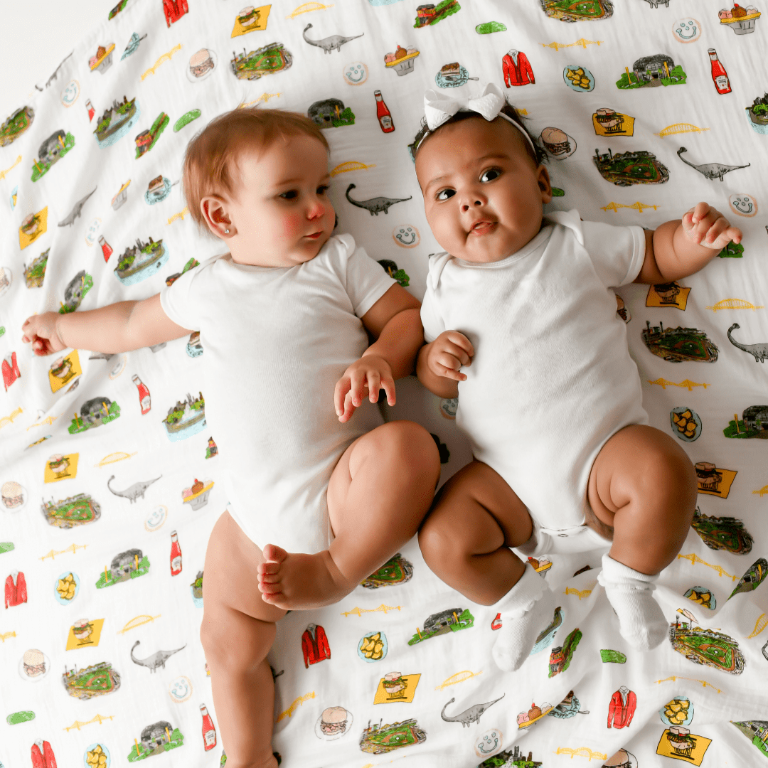 Muslin Swaddle Baby Blanket: Pittsburgh