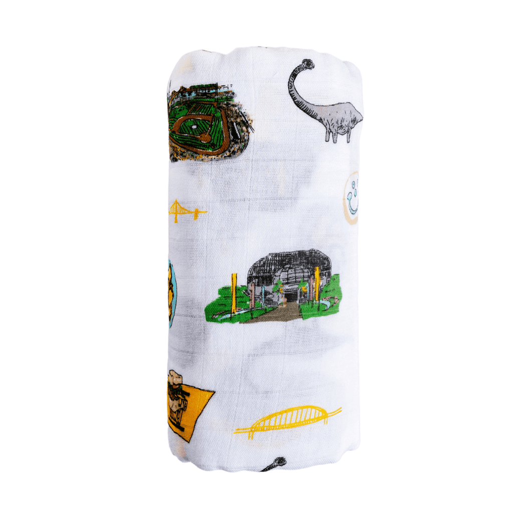 Muslin Swaddle Baby Blanket: Pittsburgh
