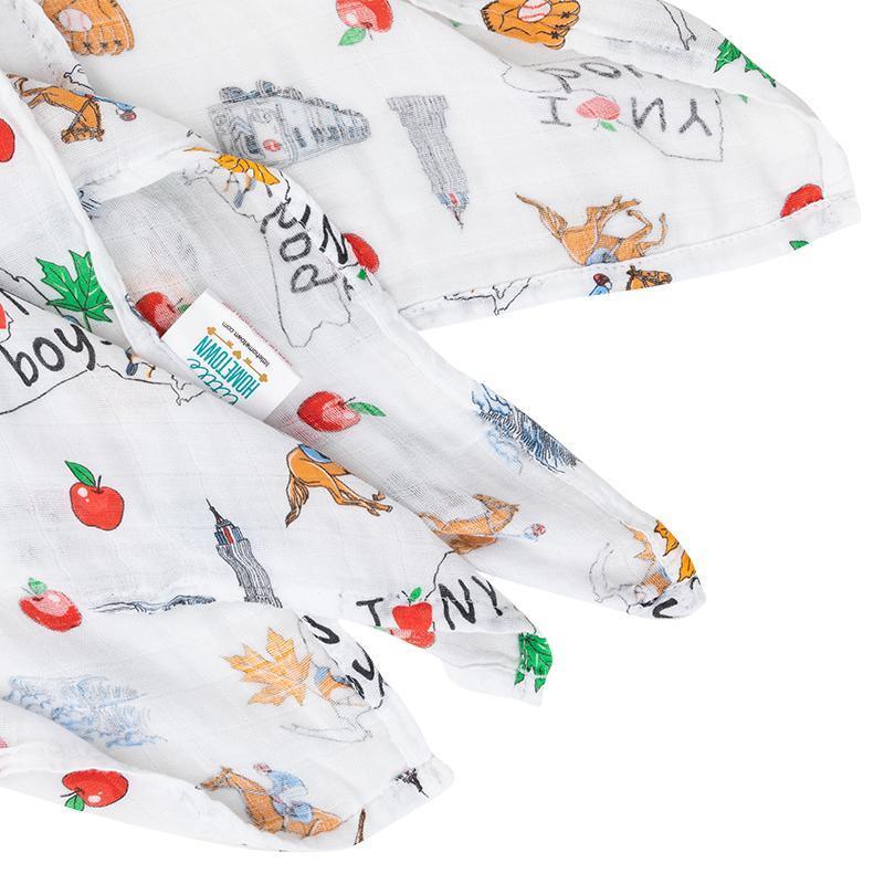 New York Baby Boy Muslin Swaddle Receiving Blanket