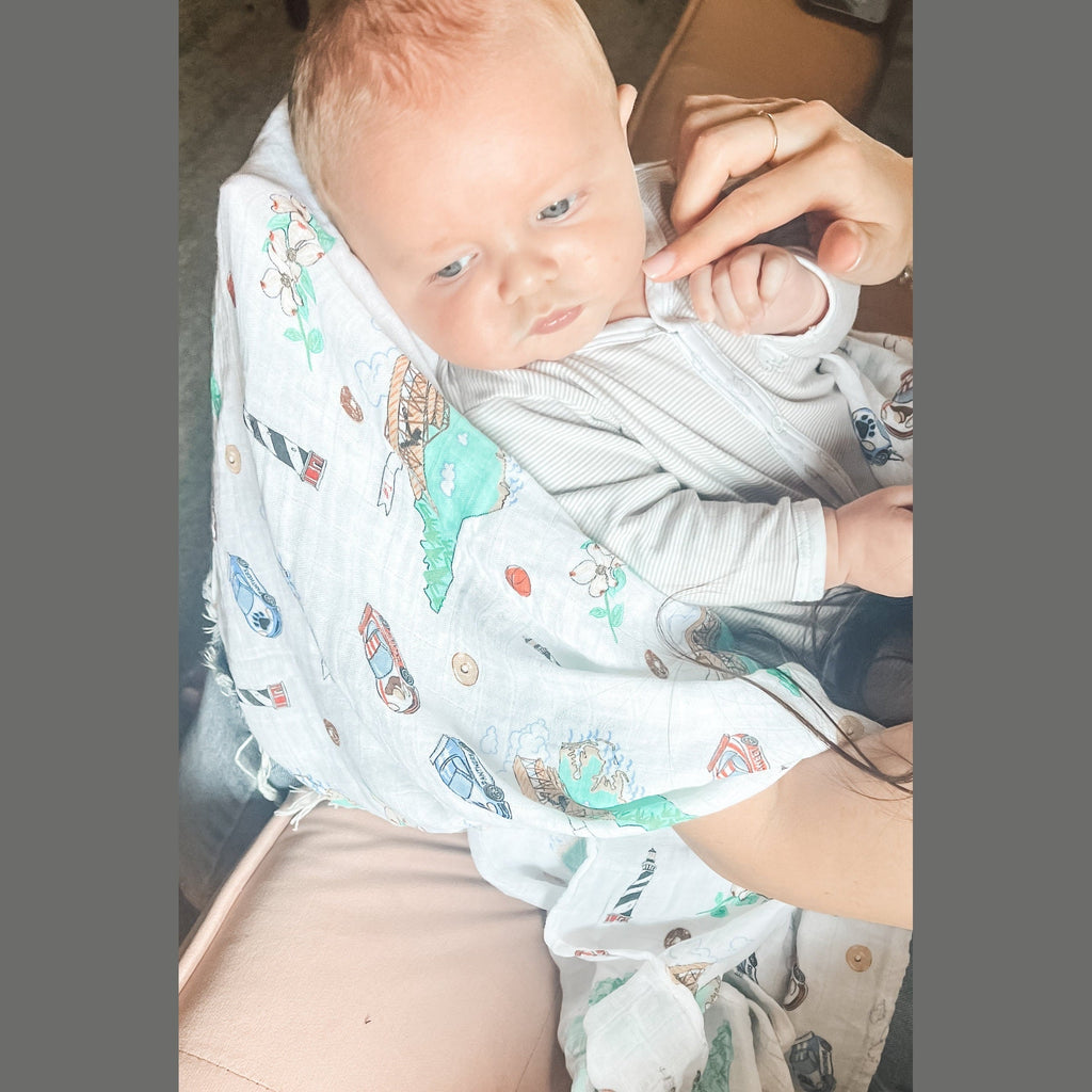 North Carolina Baby Muslin Swaddle Receiving Blanket