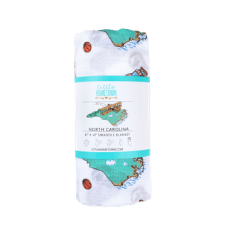 North Carolina Baby Muslin Swaddle Receiving Blanket