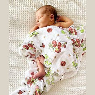 Ohio Baby Muslin Swaddle Receiving Blanket (Floral)