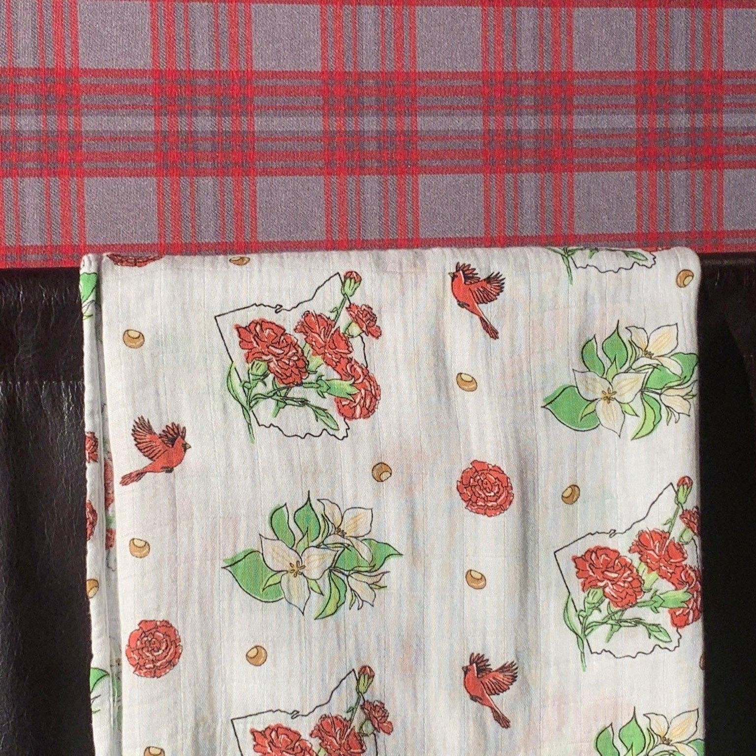 Ohio Baby Muslin Swaddle Receiving Blanket (Floral)