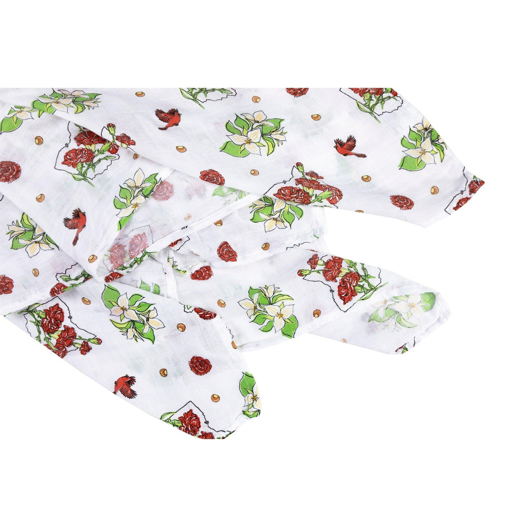Ohio Baby Muslin Swaddle Receiving Blanket (Floral)