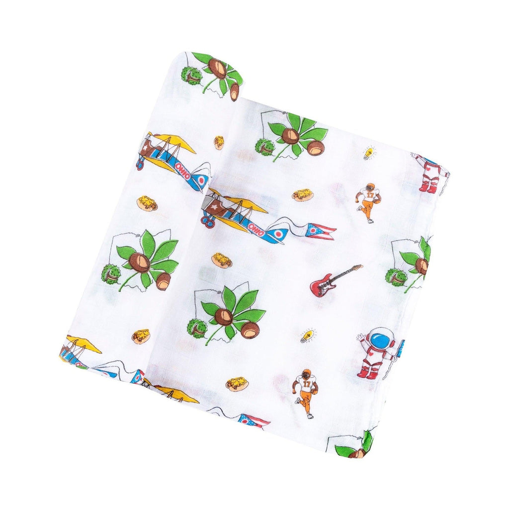 Ohio Baby Muslin Swaddle Receiving Blanket