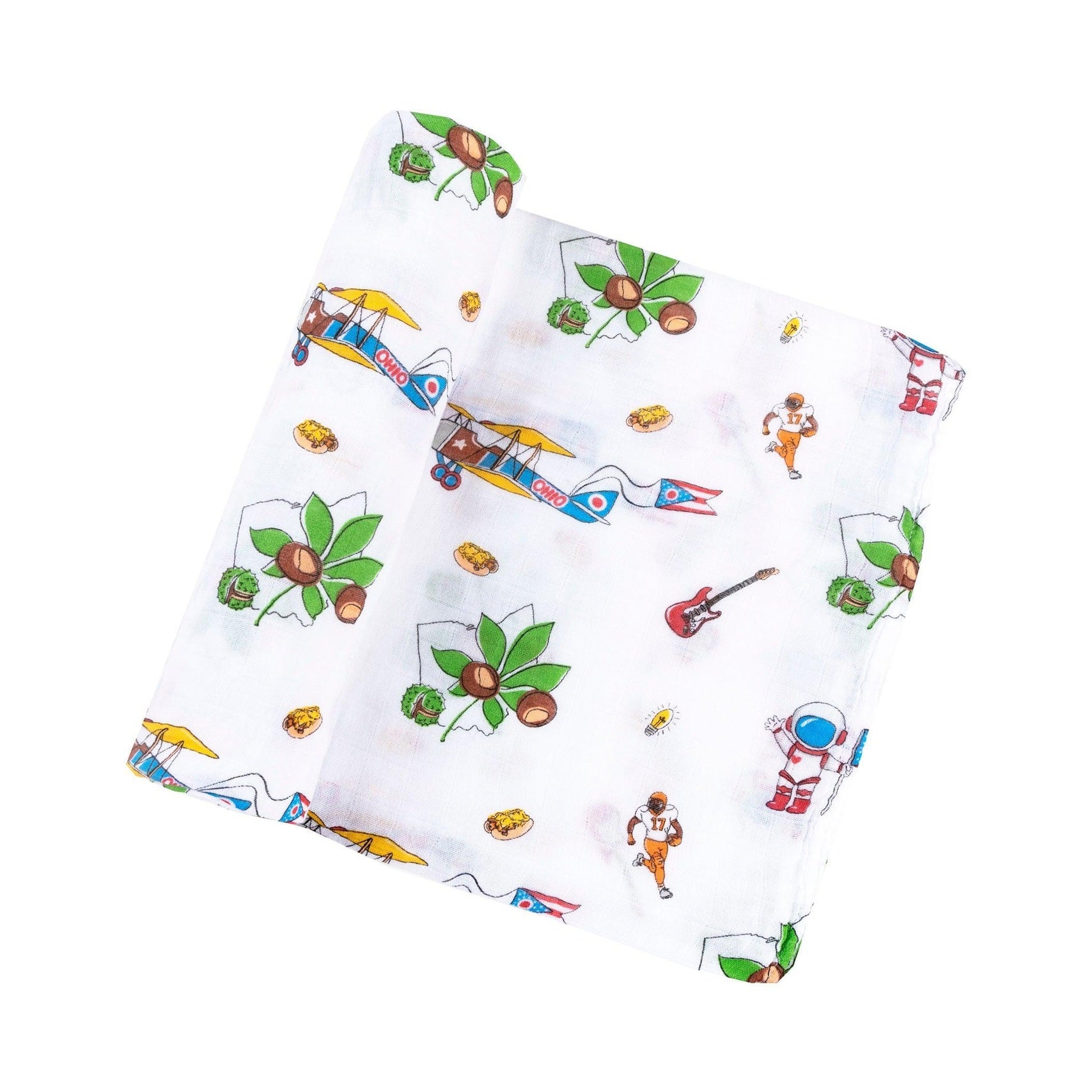 Ohio Baby Muslin Swaddle Receiving Blanket