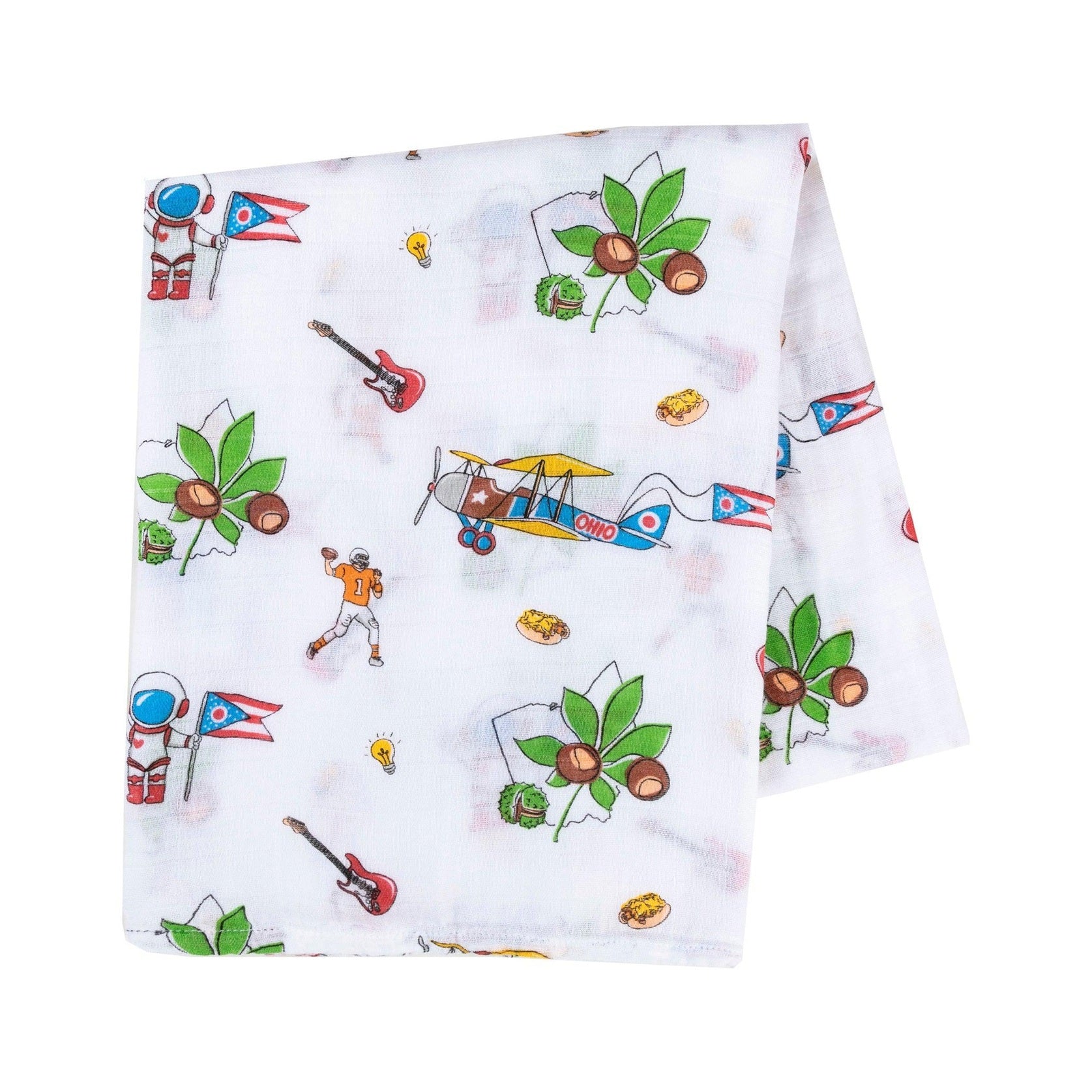 Ohio Baby Muslin Swaddle Receiving Blanket