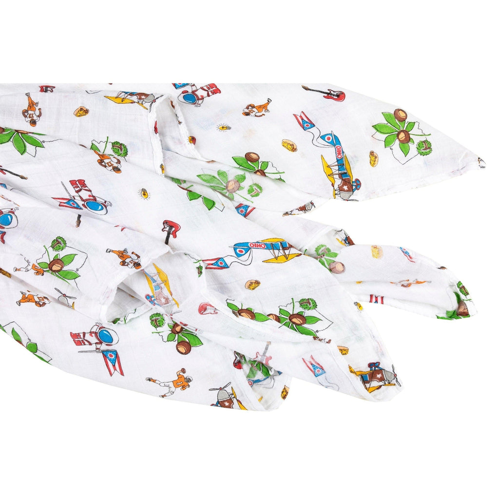 Ohio Baby Muslin Swaddle Receiving Blanket