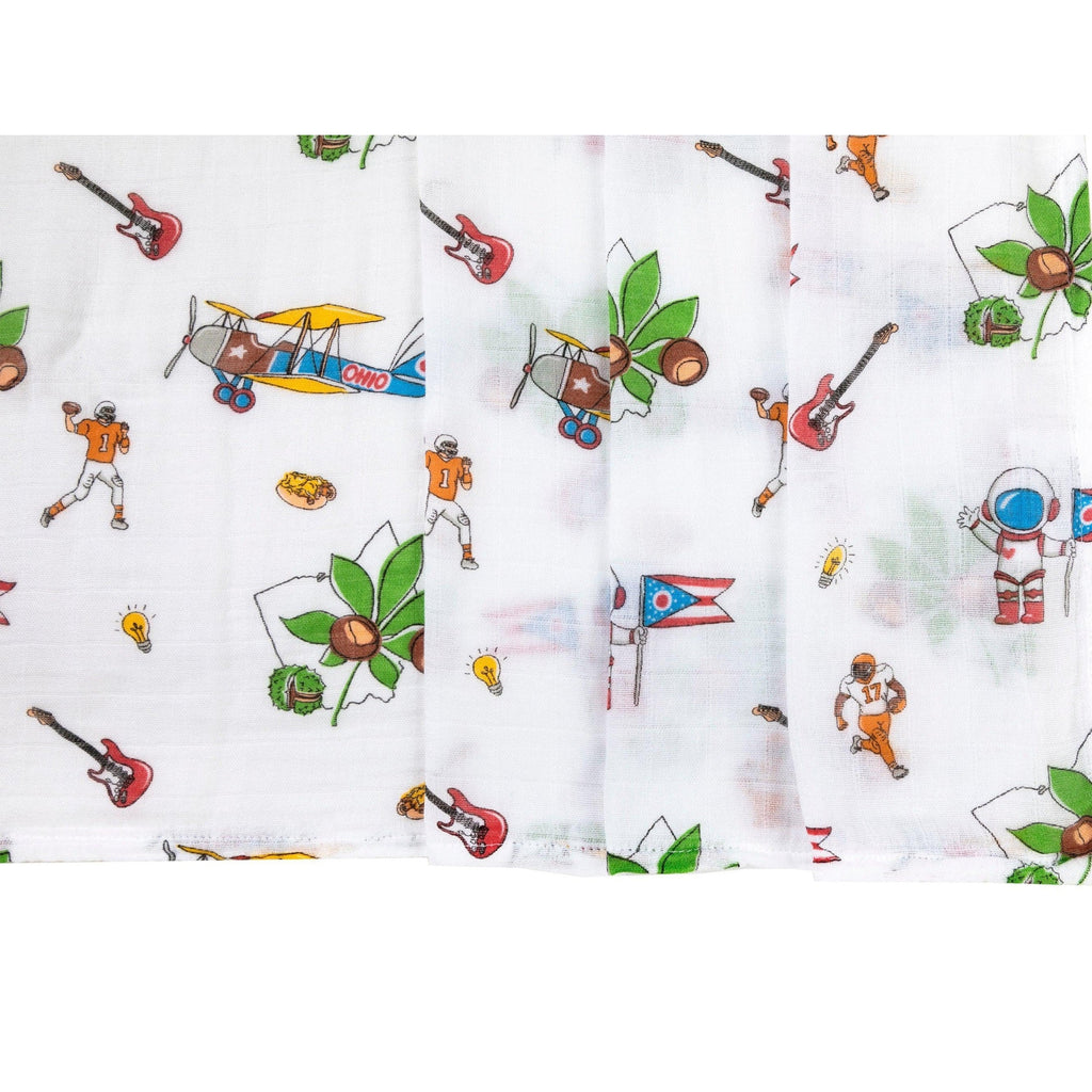 Ohio Baby Muslin Swaddle Receiving Blanket