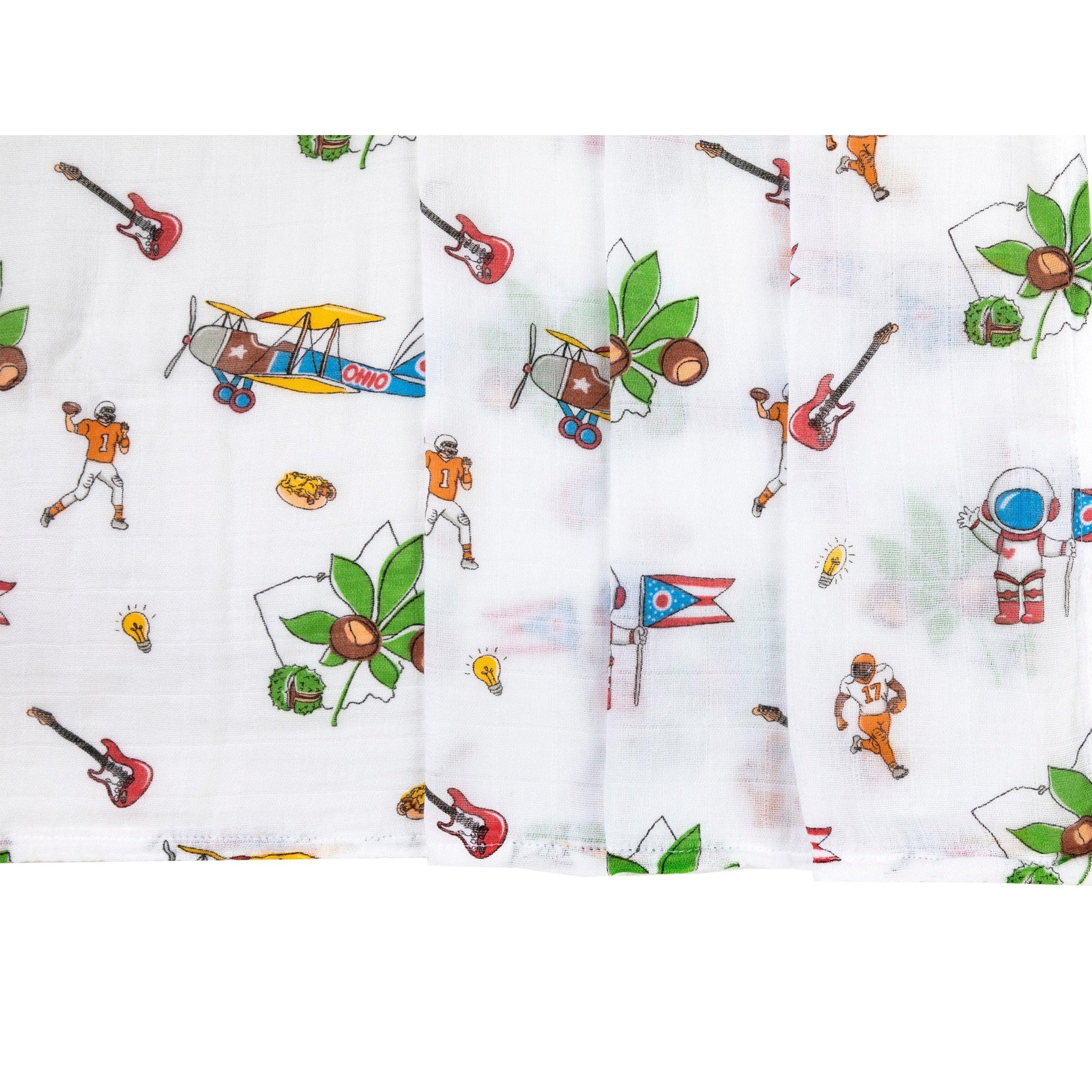 Ohio Baby Muslin Swaddle Receiving Blanket