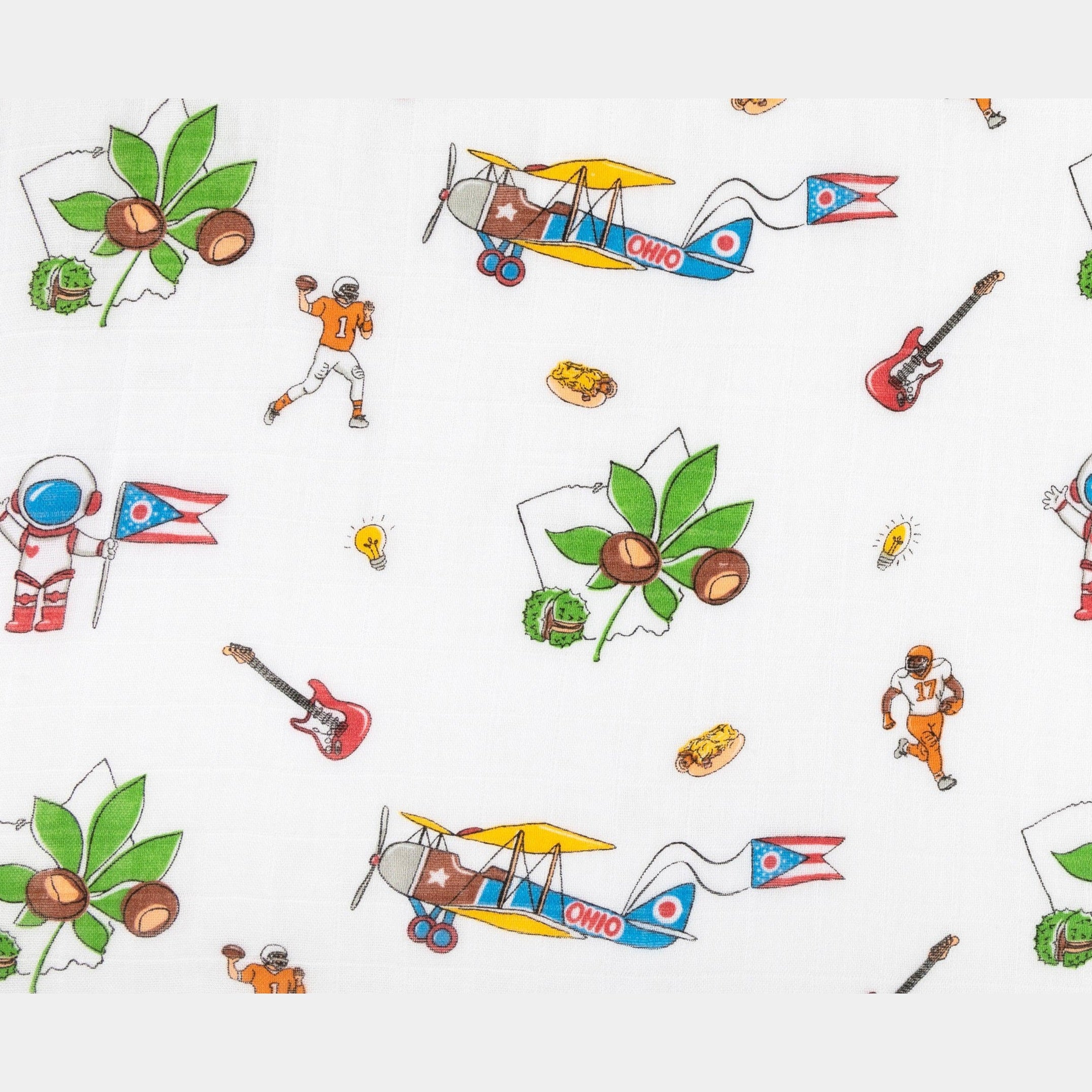 Ohio Baby Muslin Swaddle Receiving Blanket
