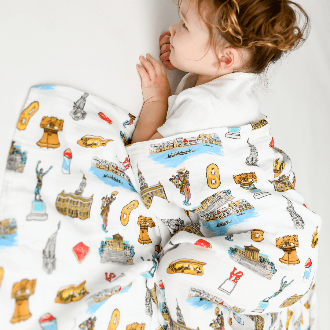 Philadelphia Baby Muslin Swaddle Receiving Blanket