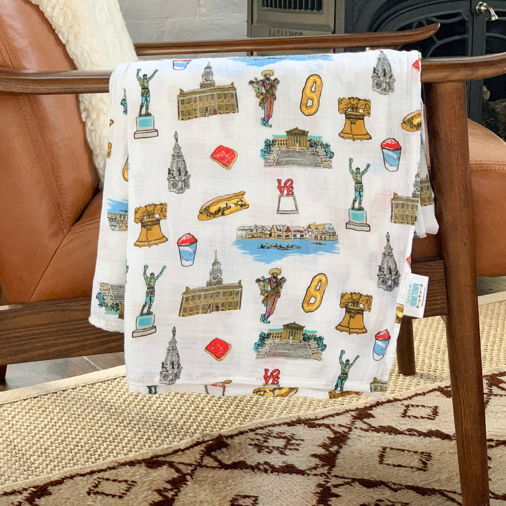 Philadelphia Baby Muslin Swaddle Receiving Blanket