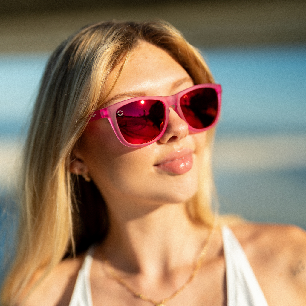 Hot Pink Frame, Pink Mirror Polarized Lenses
