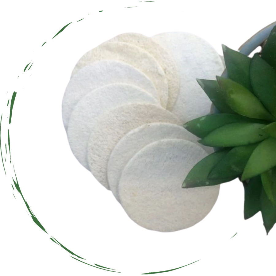 Natural Loofah Pads 5-Pcs