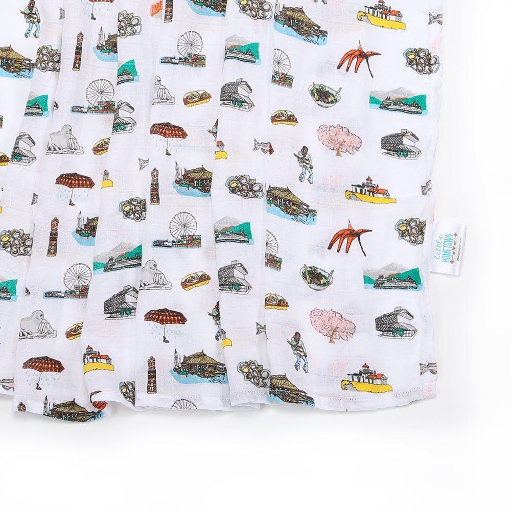 Seattle Baby Muslin Swaddle Receiving Blanket