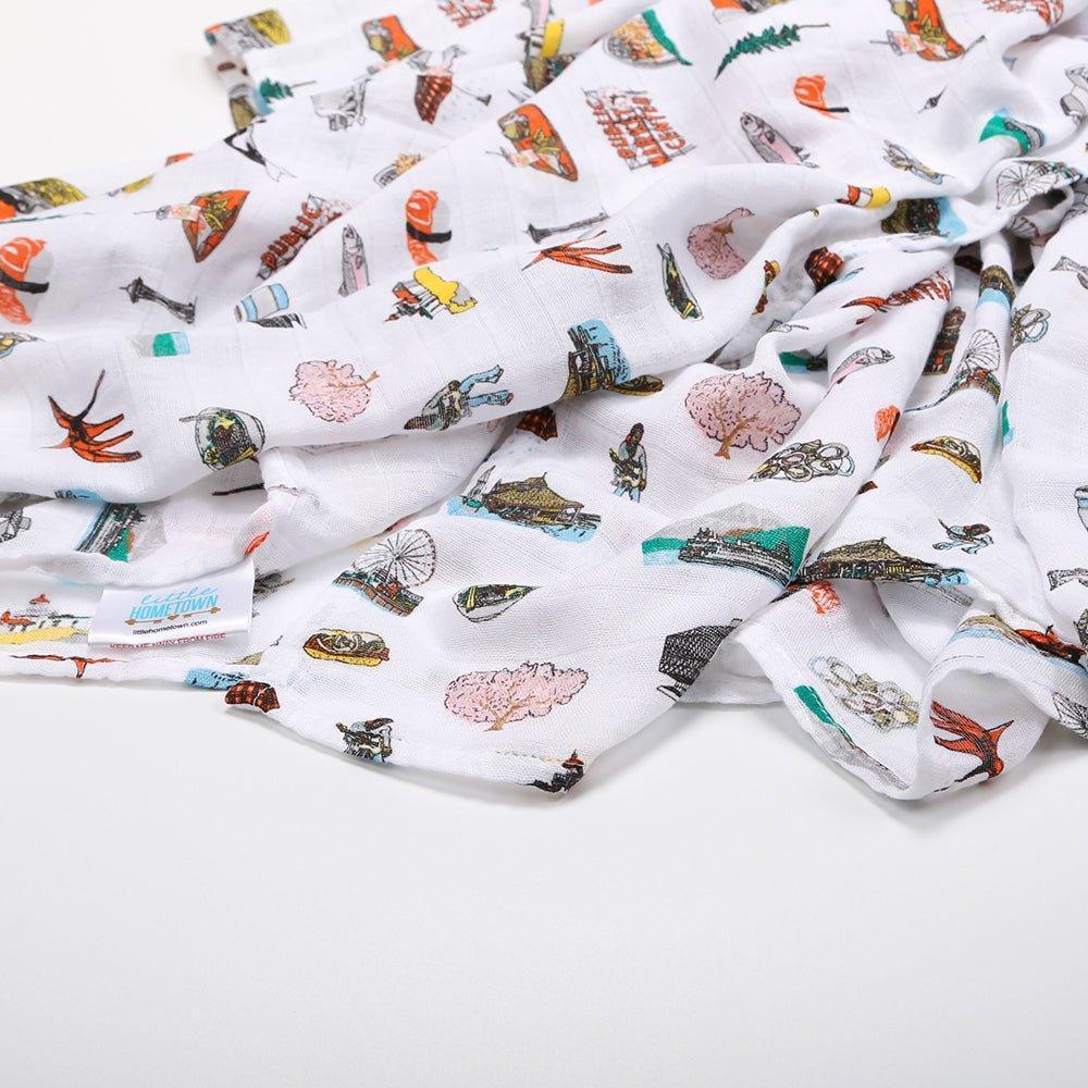 Seattle Baby Muslin Swaddle Receiving Blanket