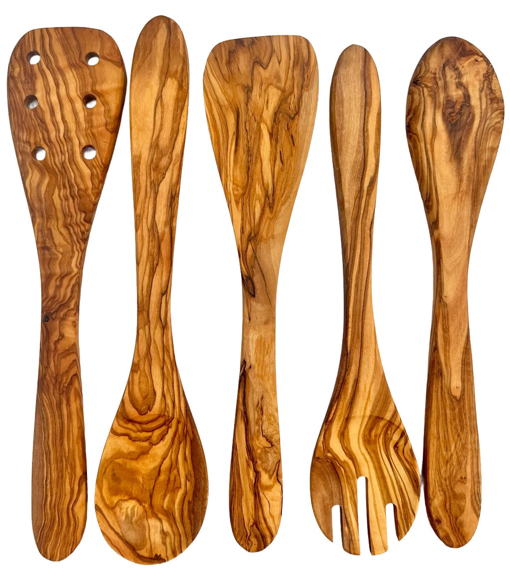 Olive Wood Kitchen Servers Set -5 Pcs