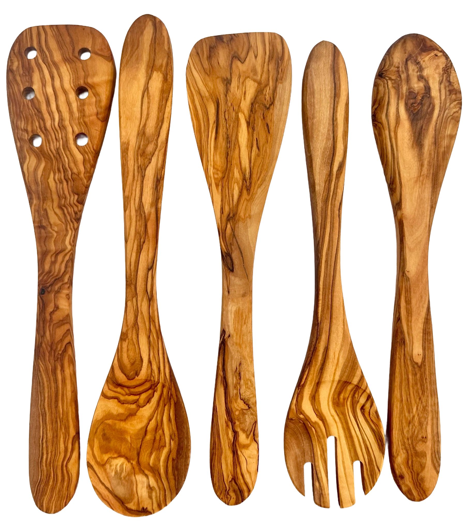 Olive Wood Kitchen Servers Set -5 Pcs