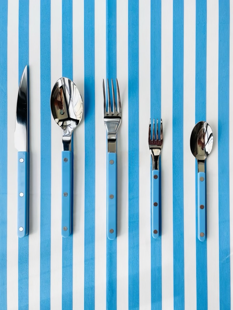 Set of 10 Dopamine Stainless Steel Rivet Flatware, Contemporary Bistrot Style Cutlery