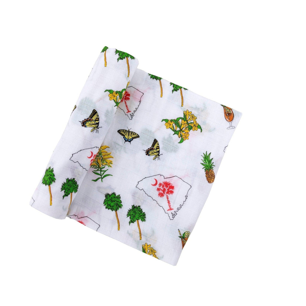 South Carolina Baby Girl Muslin Swaddle Receiving Blanket
