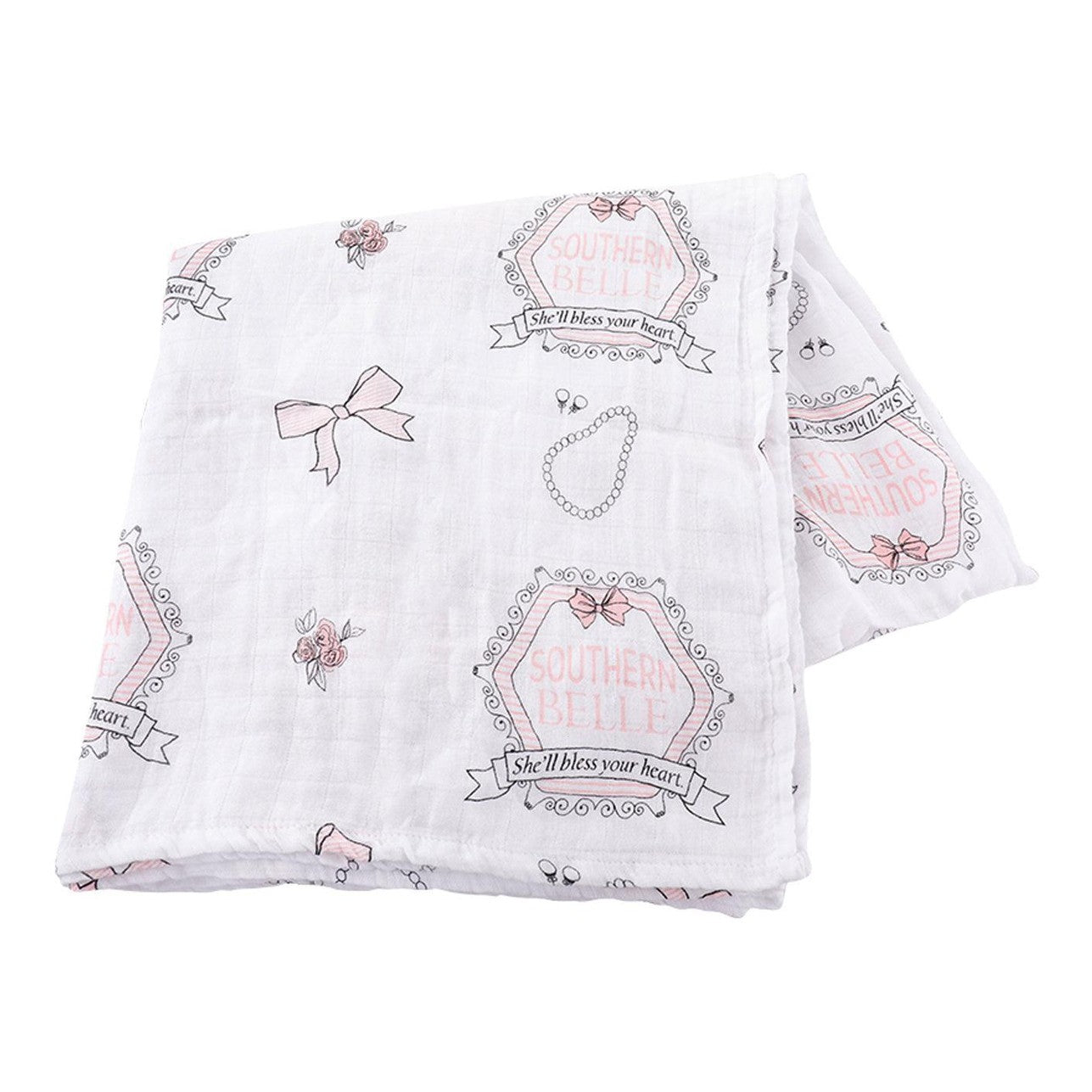 Southern Belle Baby Muslin Swaddle Receiving Blanket