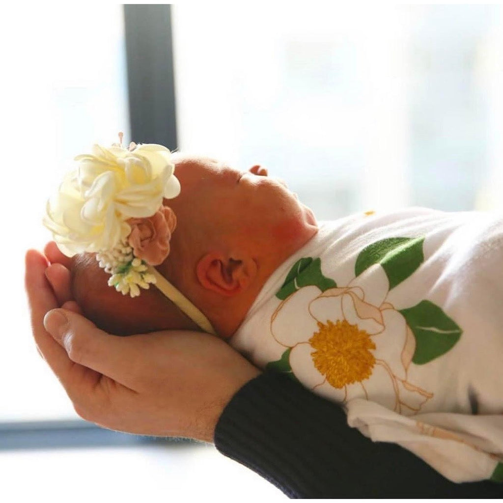 Southern Magnolia Baby Muslin Swaddle Receiving Blanket
