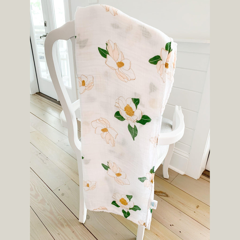 Southern Magnolia Baby Muslin Swaddle Receiving Blanket